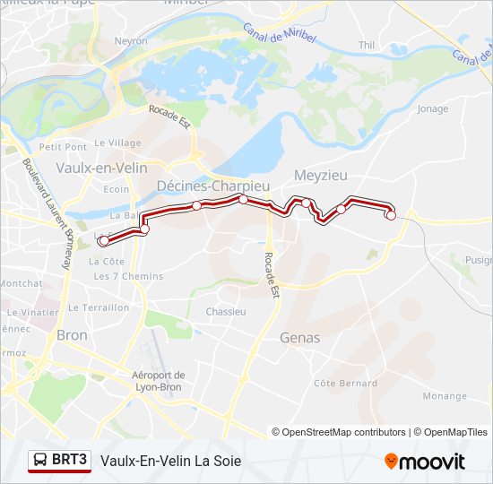 BRT3 Bus Line Map