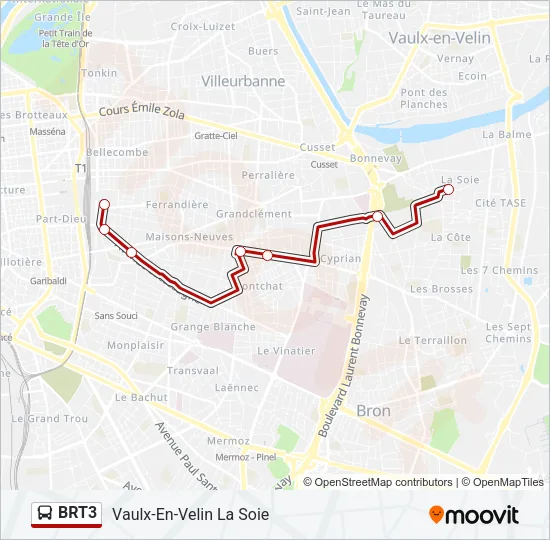 BRT3 Bus Line Map