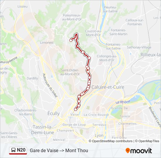 N20 bus Line Map