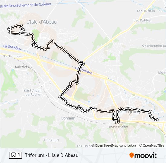 Plan de la ligne 1 de bus