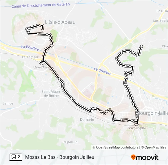2 Bus Line Map
