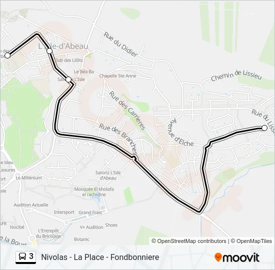 3 Bus Line Map