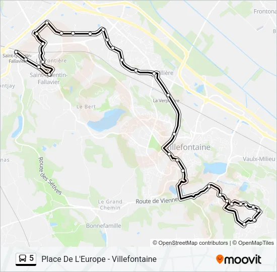 5 Bus Line Map