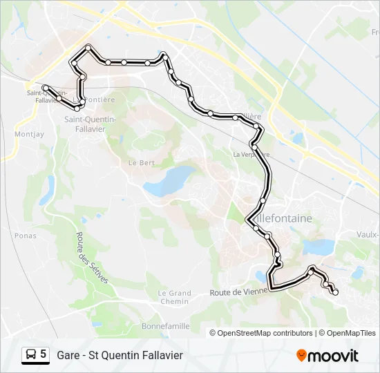 5 Bus Line Map