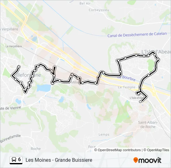 6 Bus Line Map