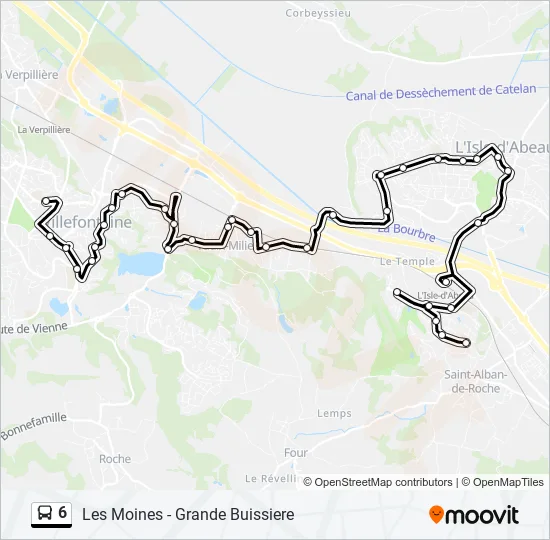 6 Bus Line Map
