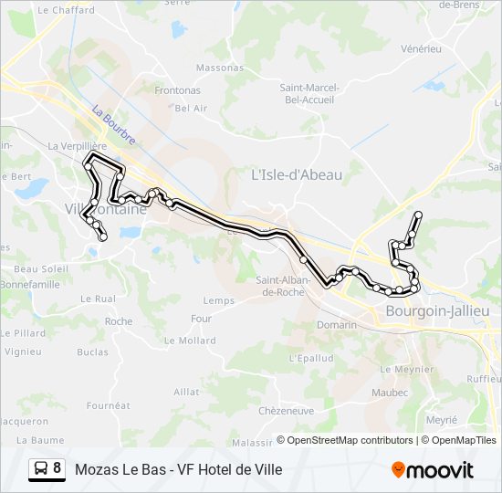 8 bus Line Map