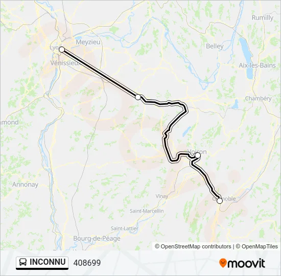 Plan de la ligne INCONNU de bus