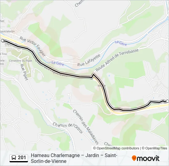 201 Bus Line Map