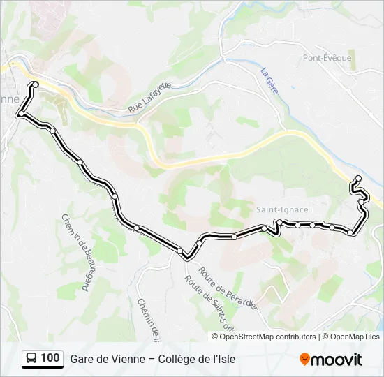 100 Bus Line Map