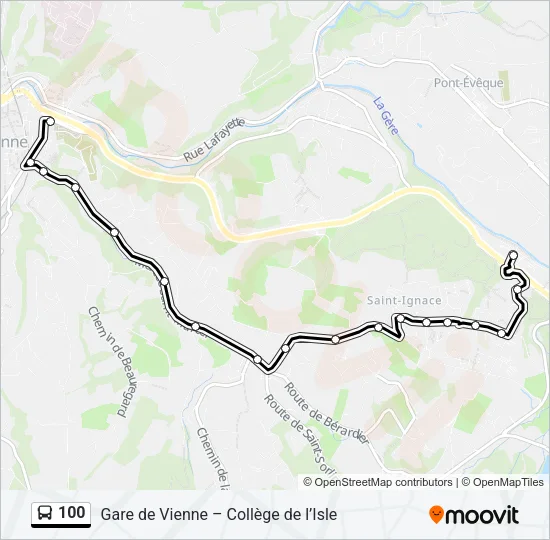 100 Bus Line Map