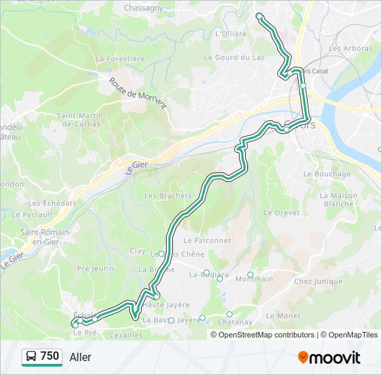 750 bus Line Map