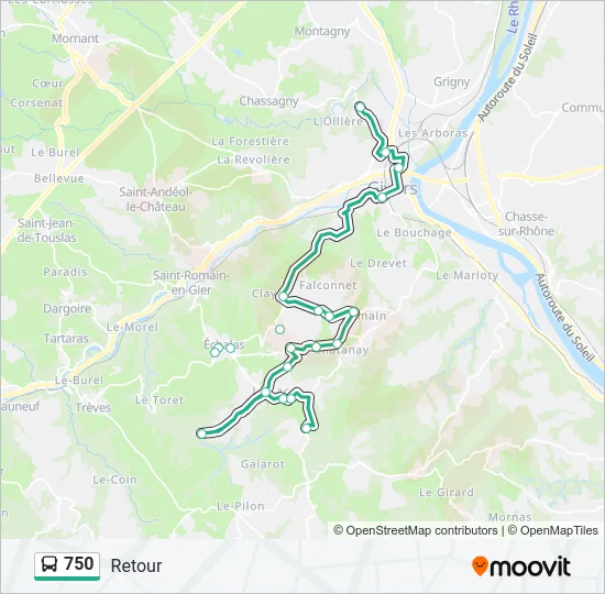 750 Bus Line Map