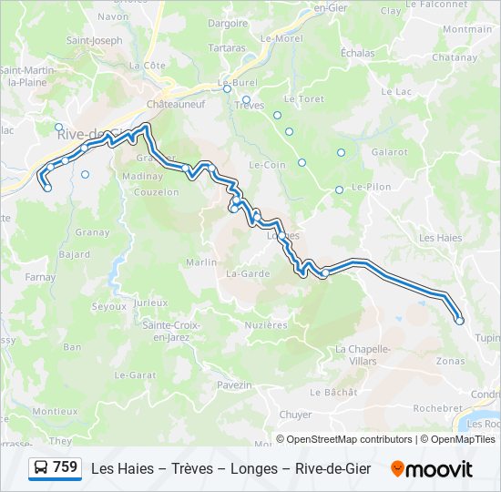 759 bus Line Map