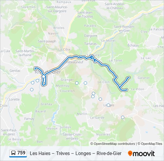 759 bus Line Map