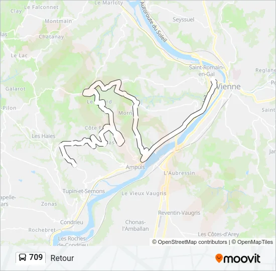 709 Bus Line Map