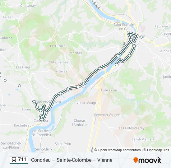 Mapa de 711 de autobús