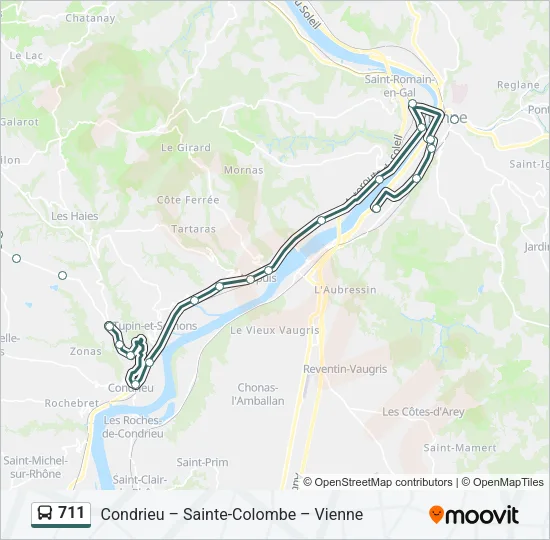 711 Bus Line Map