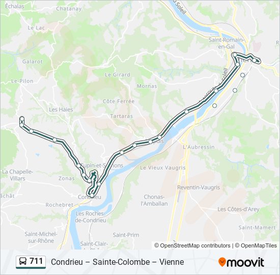 711 bus Line Map