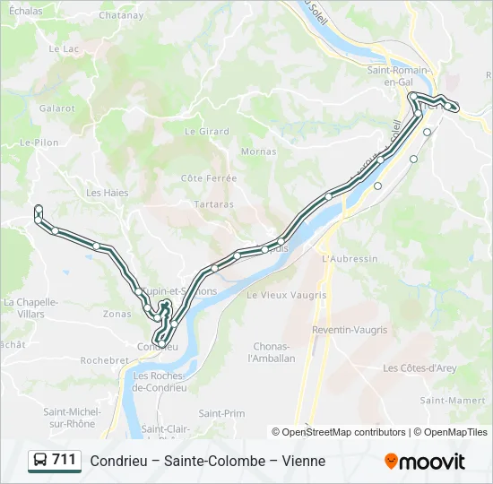 711 Bus Line Map