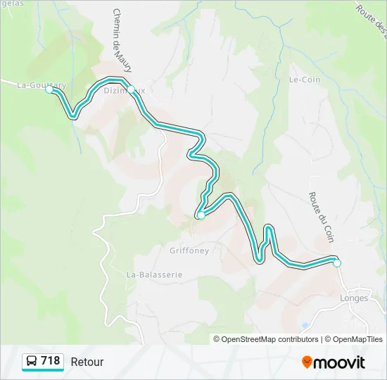 718 Bus Line Map