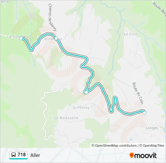718 Bus Line Map
