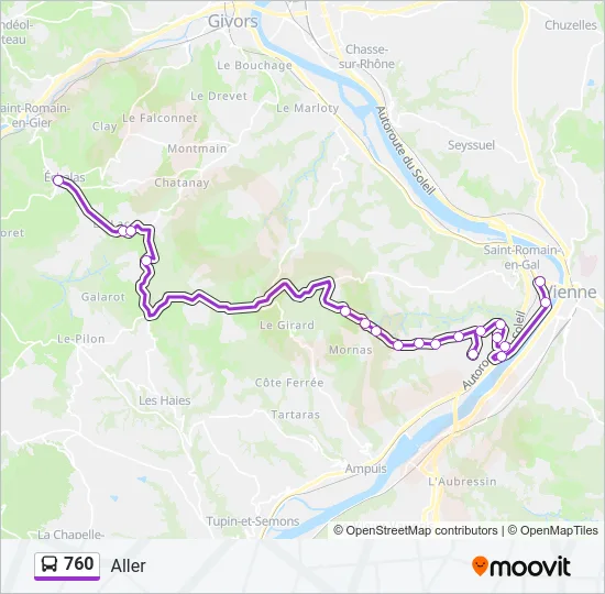 760 Bus Line Map