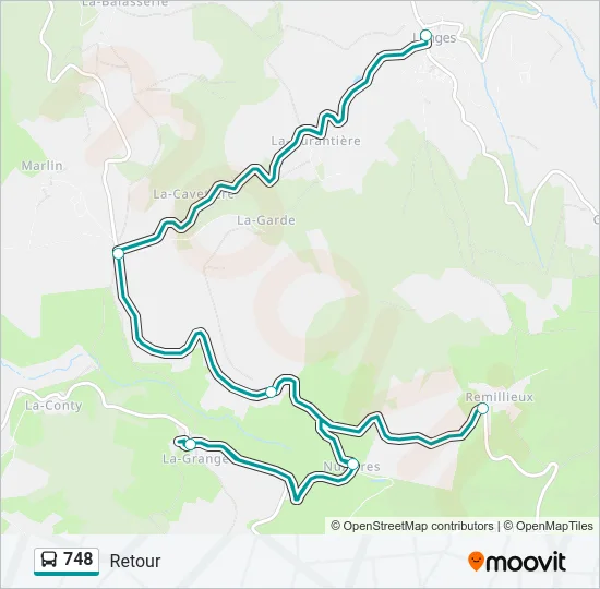 748 Bus Line Map