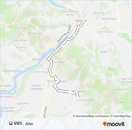 VIE5 Bus Line Map