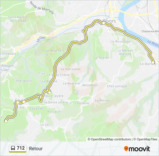 712 Bus Line Map