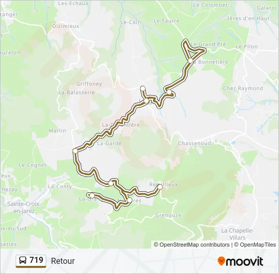 719 Bus Line Map