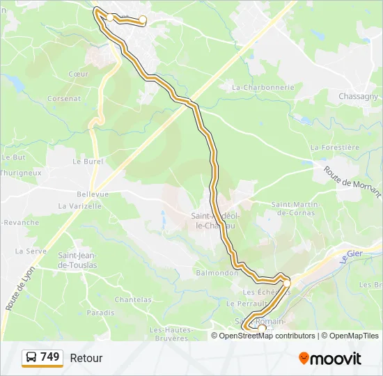 749 Bus Line Map