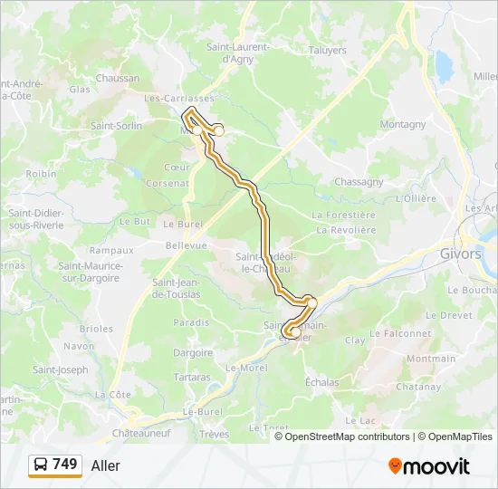 749 Bus Line Map