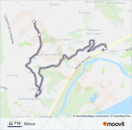 710 Bus Line Map