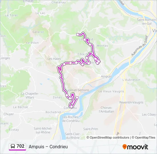 702 Bus Line Map