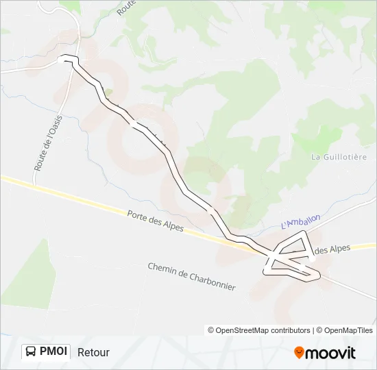Plan de la ligne PMOI de bus