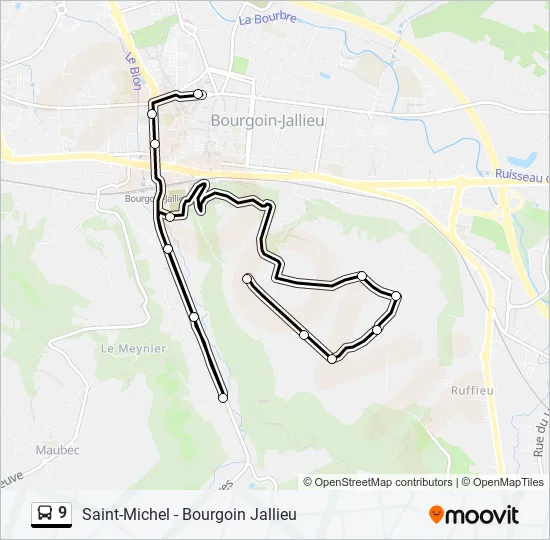 9 Bus Line Map