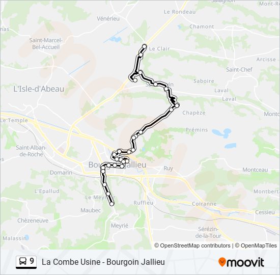 Mapa de 9 de autobús