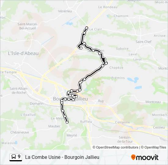 9 Bus Line Map