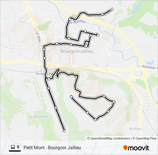 9 Bus Line Map