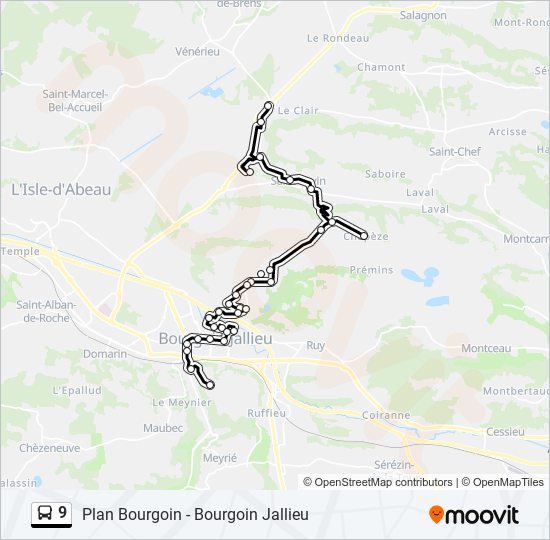 Mapa de 9 de autobús