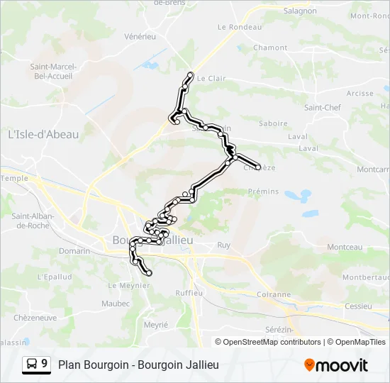 9 Bus Line Map