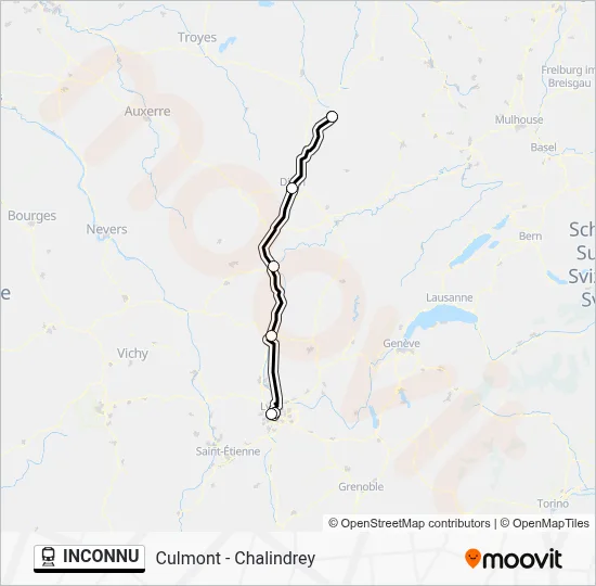 INCONNU Train Line Map