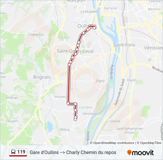 119 Bus Line Map