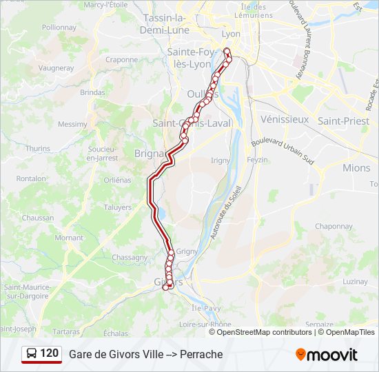 Plan de la ligne 120 de bus