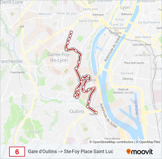 6 bus Line Map