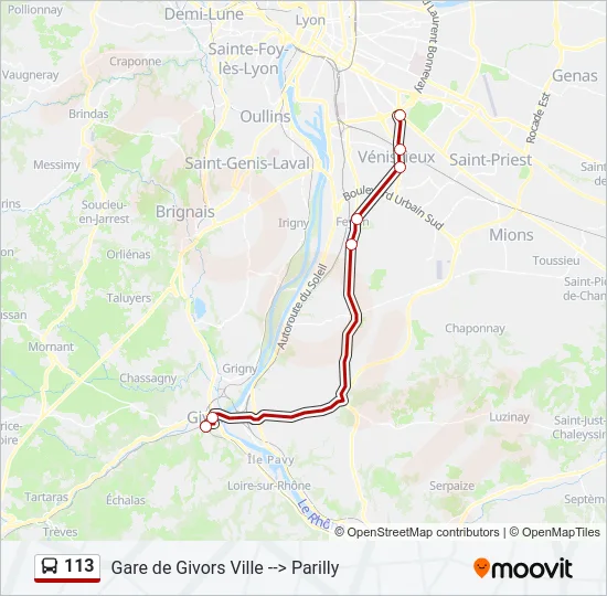 113 Bus Line Map