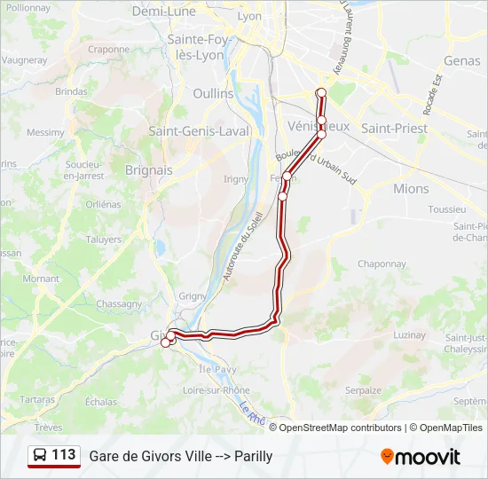 113 Bus Line Map