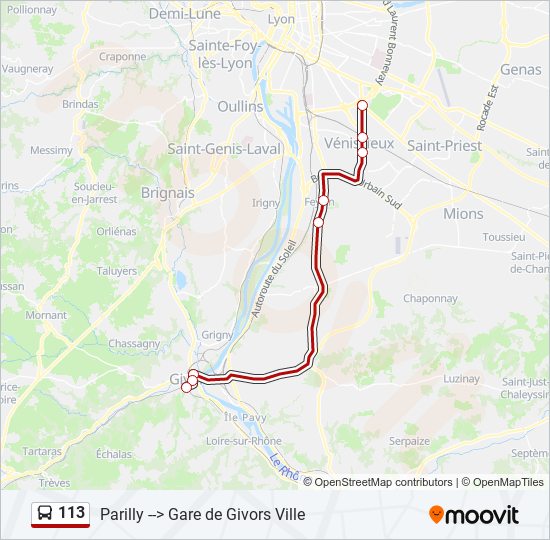 Mapa de 113 de autobús