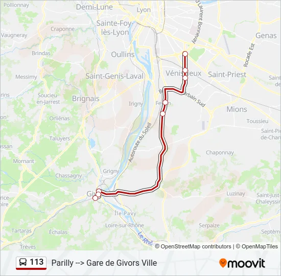 113 Bus Line Map